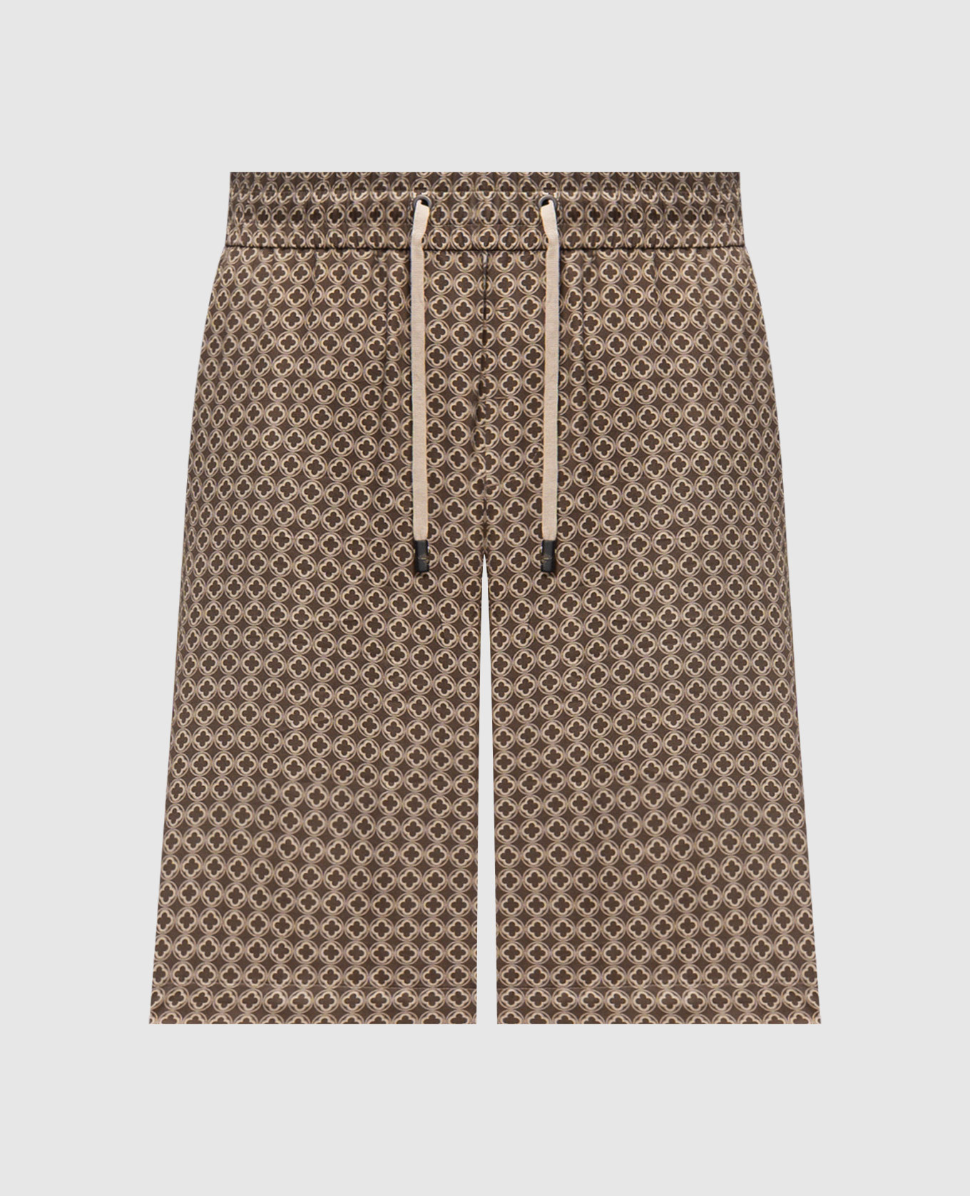 

Brown shorts with logo print Peserico