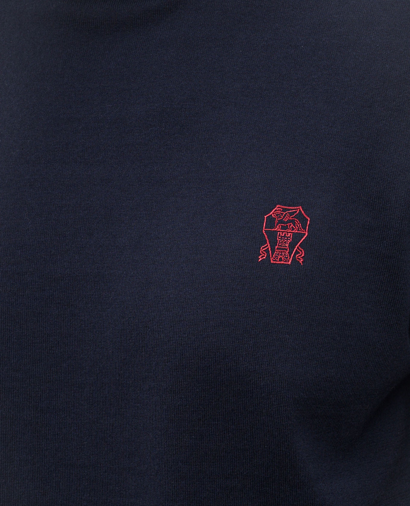 

Blue T-shirt with embroidered emblem Brunello Cucinelli