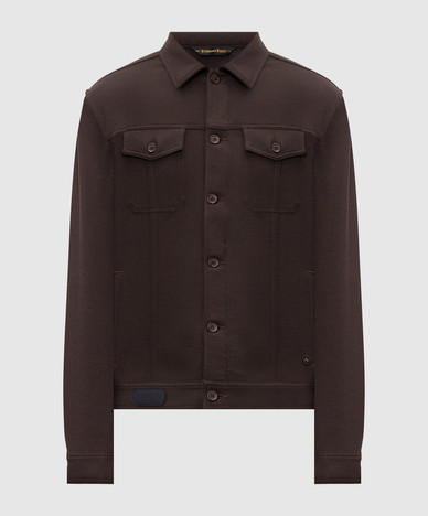 Dark brown jacket with logo patch