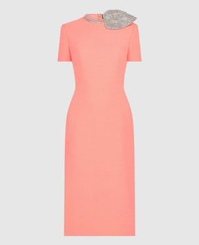 David Koma Pink sheath dress with applique SS26DK40D