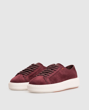 Santoni Burgundy suede sneakers WBCD61322BARTTOY