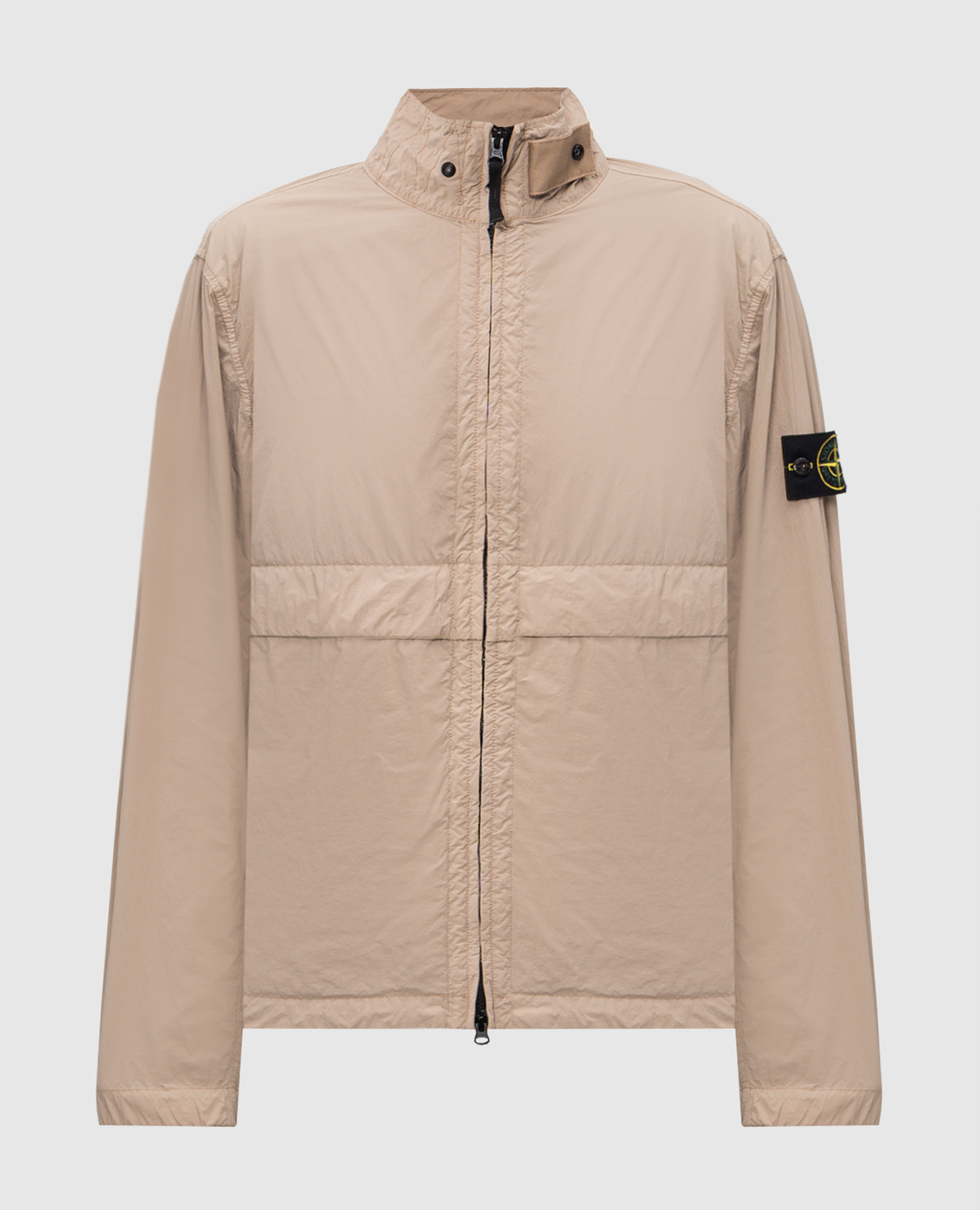

Beige windbreaker with logo patch Stone Island