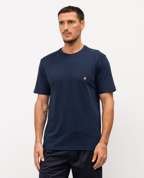 Stefano Ricci Blue T-shirt with emblem MNH6104920803
