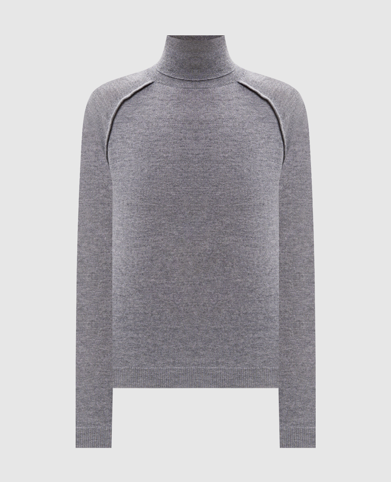 Gray wool and cashmere turtleneck