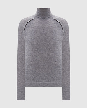 Dondup Gray wool and cashmere turtleneck DT450M01038D002