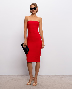 Herve Leger Cassidy red dress 46HLS8577228
