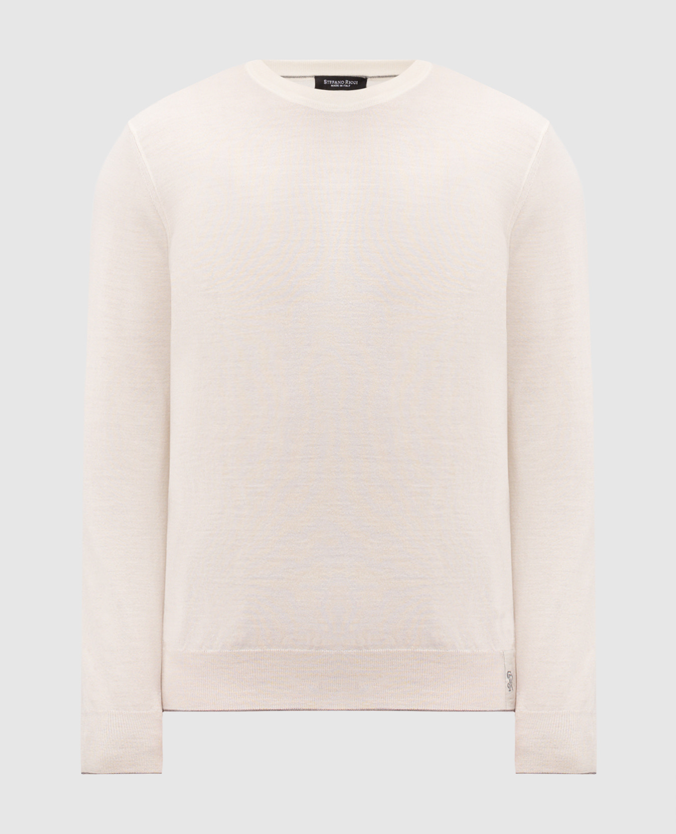 Ivory wool, silk and cashmere jumper