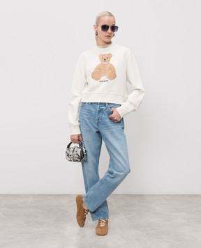 Palm Angels Ivory Bear sweatshirt PWBA016S26FLE006