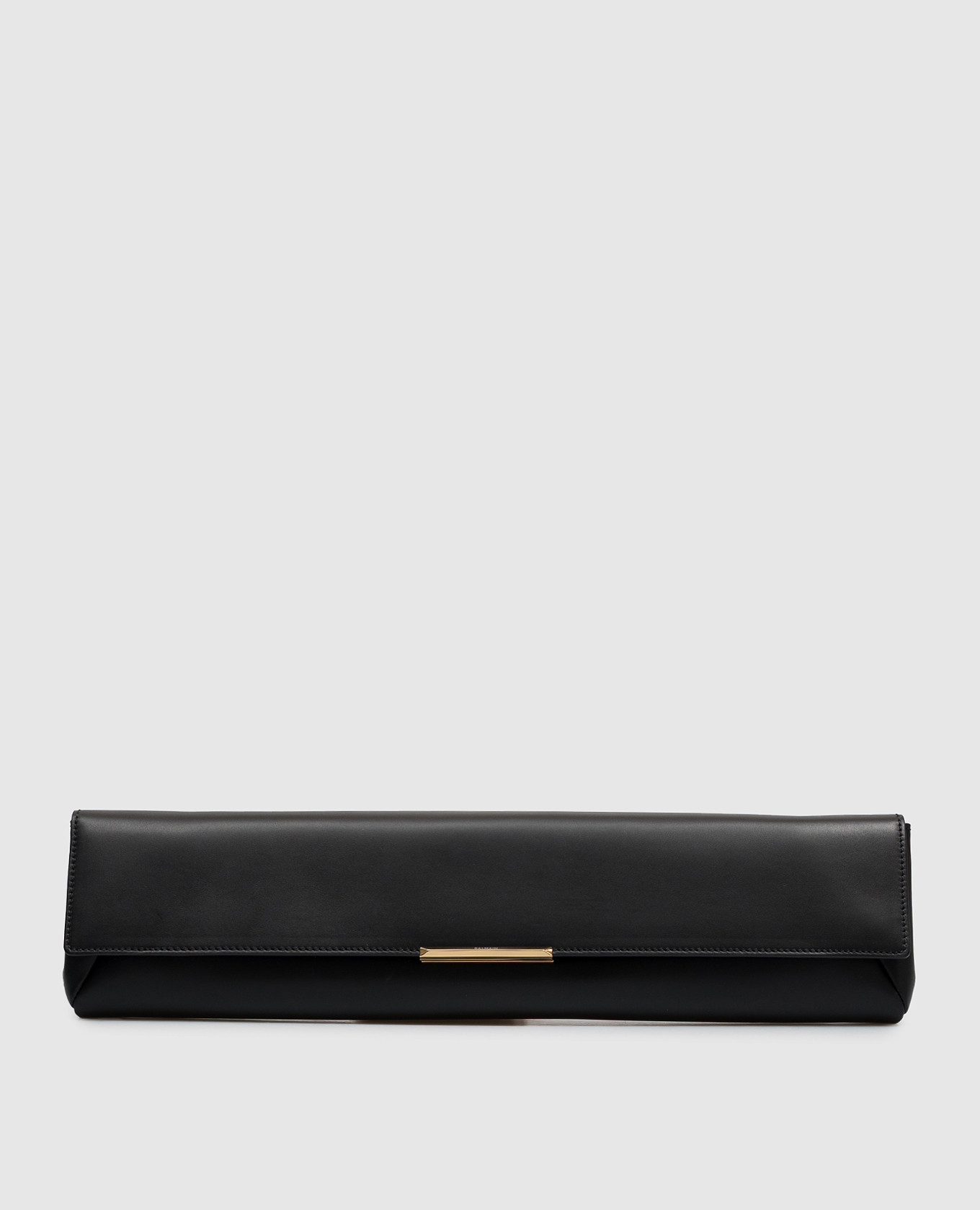Black leather clutch Balmain