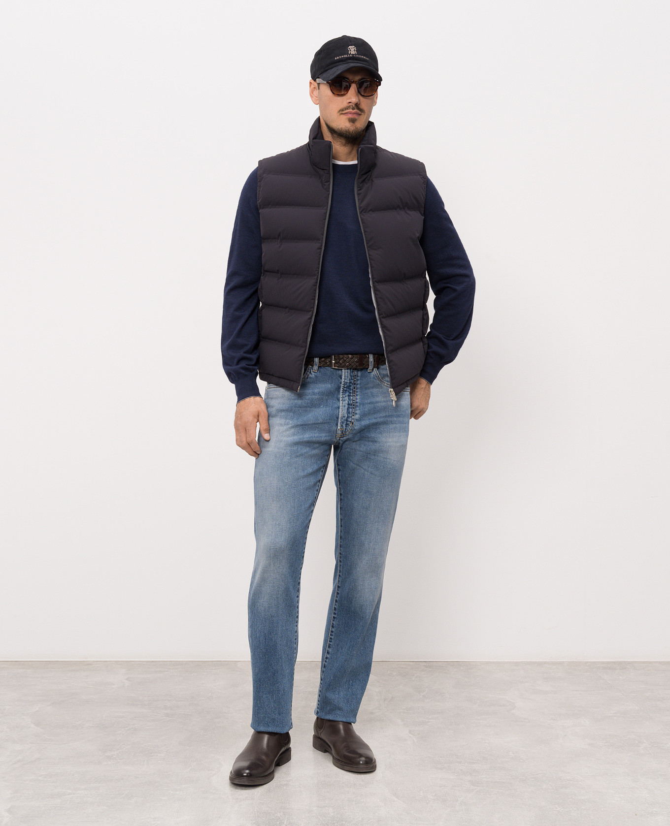 Blue wool and cashmere sweater Brunello Cucinelli 2