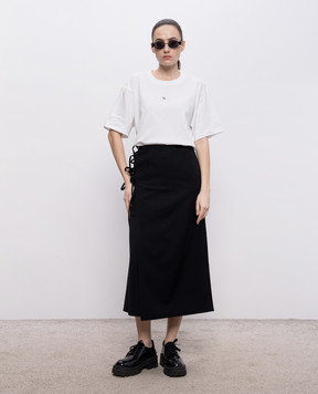 Y`S Yamamoto White T-shirt with monogram embroidery YKT46134