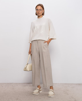 Peserico Beige wool trousers with lapels A04579D06413