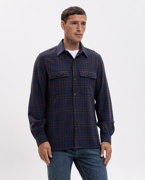 ISAIA Blue checkered shirt OSH00921168