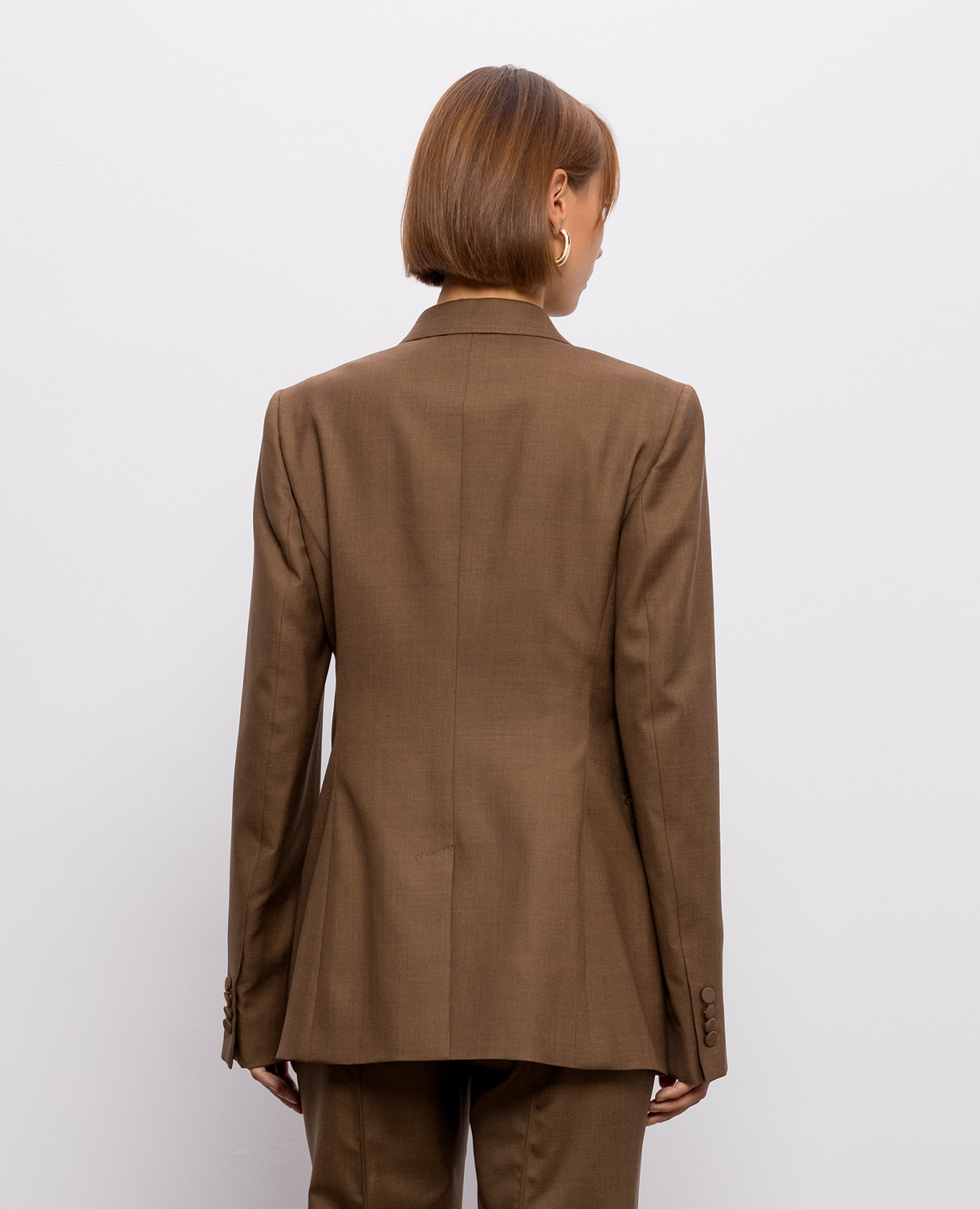 Angela brown double-breasted wool and silk jacket Gabriela Hearst 4
