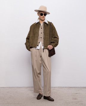 Brunello Cucinelli Beige pants with chain MP126P9295