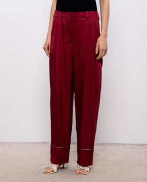 Givenchy Burgundy silk pants BW518P16Q5