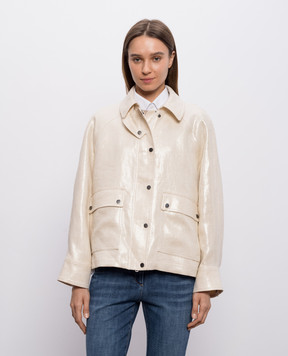 Brunello Cucinelli Ivory linen jacket with lurex ML5967767