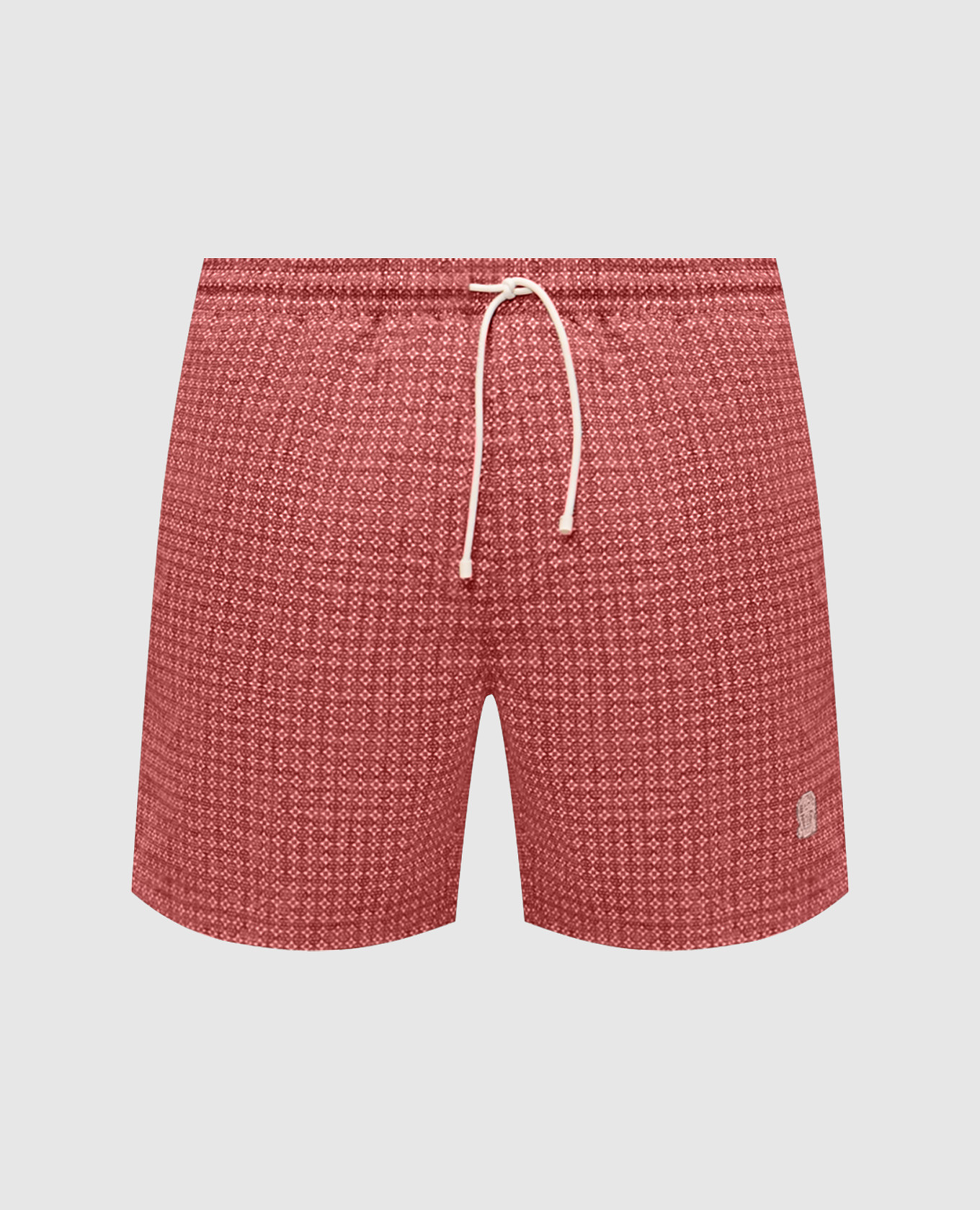 Burgundy printed swim shorts