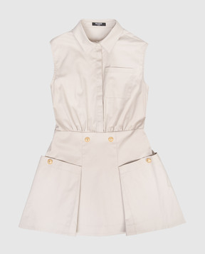 Balmain Children's beige shirt dress BY1B82G019710