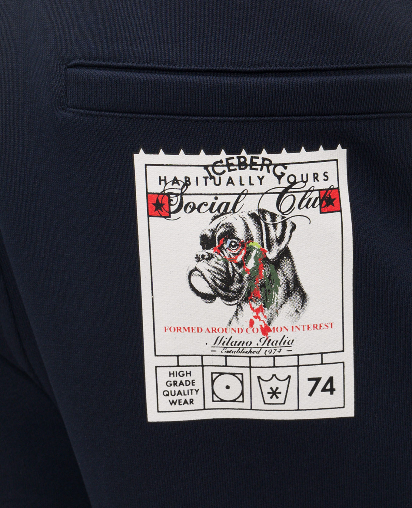 

Blue shorts with branded print Iceberg