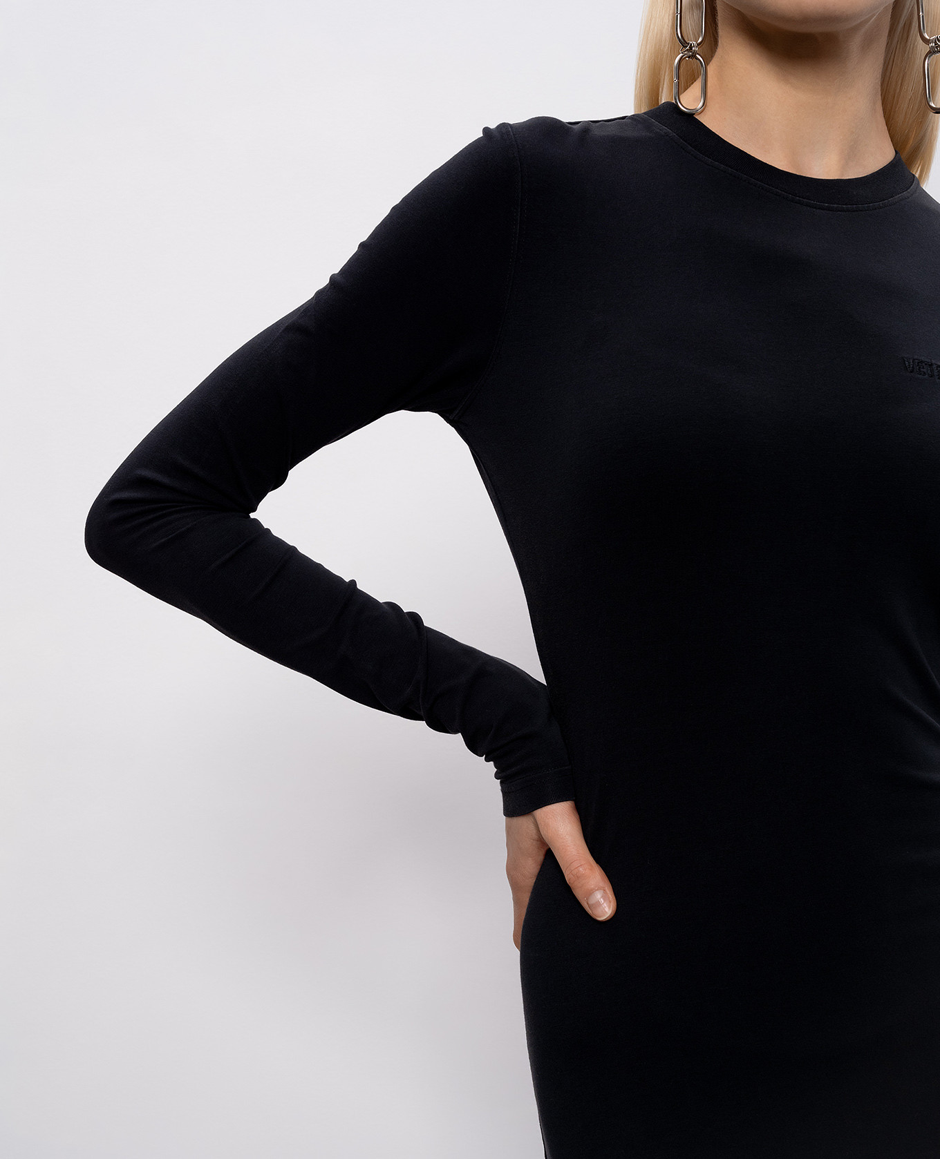 

Black dress with logo embroidery Vetements