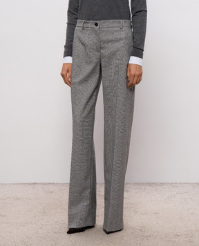 Dolce&Gabbana Gray checked wool pants FTC31TFQZAX