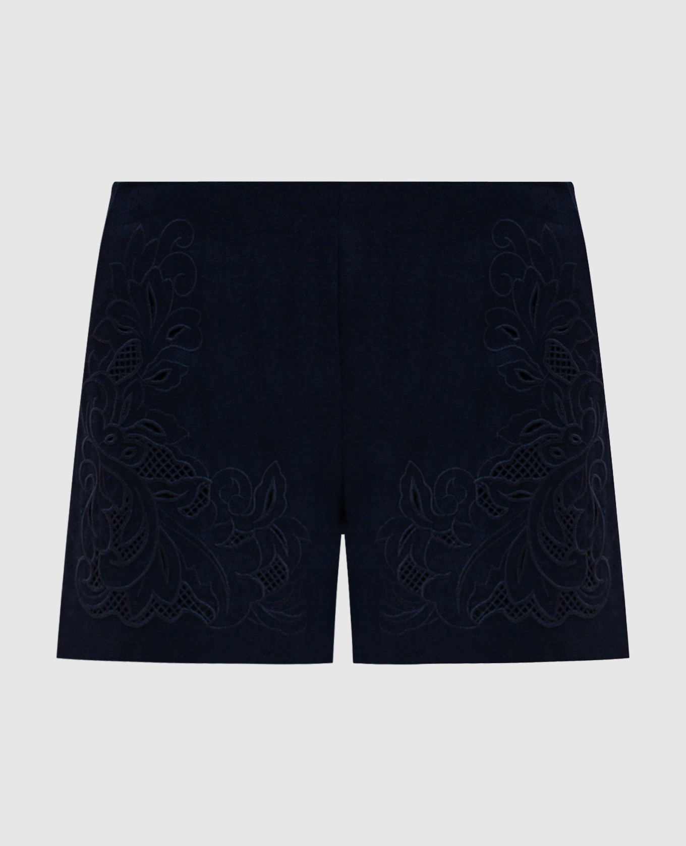 

Blue linen shorts with broderie embroidery Twinset
