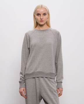 The Row Eulalia grey melange cashmere sweatshirt 10674K628