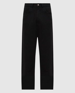 Maison Margiela MM6 Black pants with logo embroidery SH0KA0077M25025