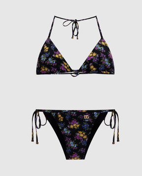 Dolce&Gabbana Black swimsuit with floral print O8A02JON0DQ