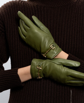 Sermoneta Gloves Khaki leather gloves A109MODGRIMALDA