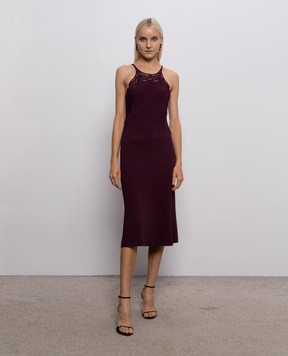 Ermanno Scervino Burgundy midi dress with macrame D492Q352RILM