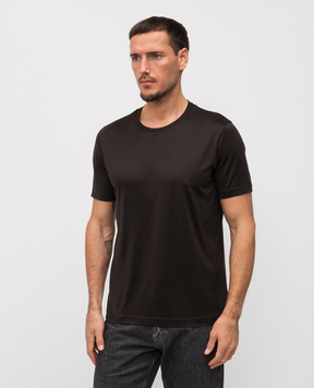 Stefan Brandt ENNO brown silk t-shirt ENNOSE