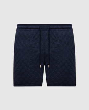 Vilebrequin Turtles Monogram Blue Swim Shorts MPACA337