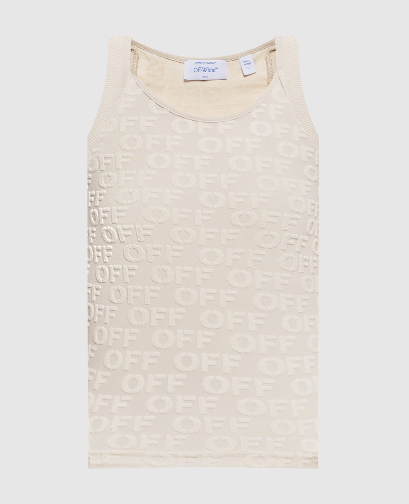 Beige top met logo-patroon