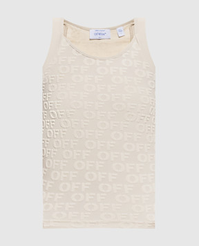 Off-White Beige top with logo pattern 29A00710T