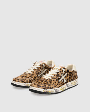 Premiata MARCB children's leather sneakers in leopard print 38289558