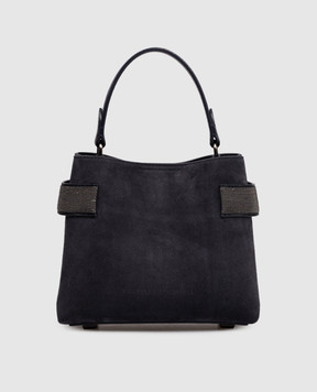Brunello Cucinelli Blue suede Essence bag MBDLD2499P