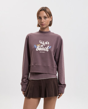Palm Angels Life's A Beach Purple Sweatshirt PAWBA004FL001