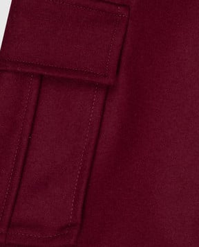 Balmain Children's burgundy wool cargo joggers BZ6I20I033910