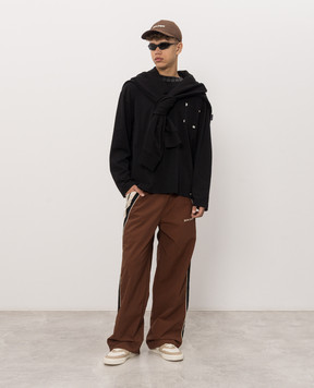 Palm Angels Black long sleeve with branded print PAMAB002JR001