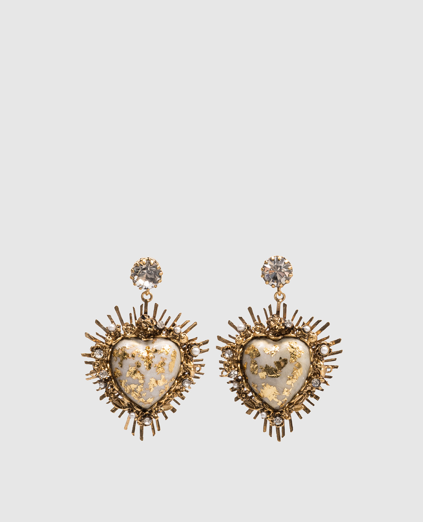 

Gold earrings with crystals CelesteG, Golden