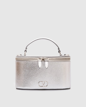 Valentino Silver VLogo Leather Crossbody Bag 8W2P0AX8RFY