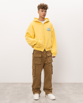 Rhude Tripolis Rally Team yellow insulated sports jacket RHPF26HO18012
