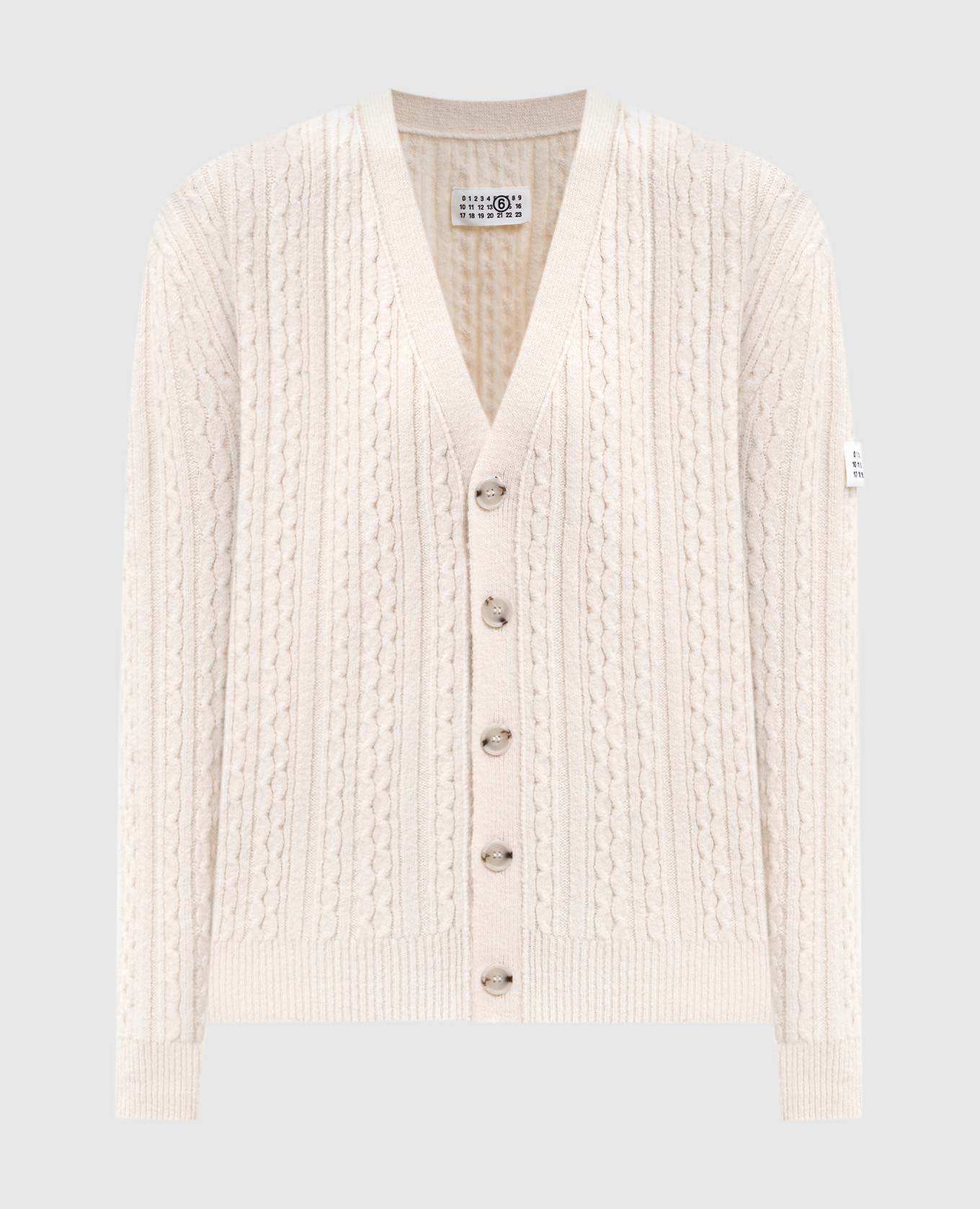 

White cardigan with emblem Maison Margiela MM6
