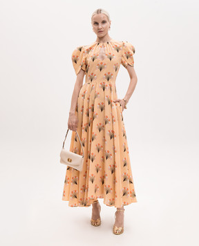 La DoubleJ Yellow Petal silk dress DRE1032CRE001FLO05