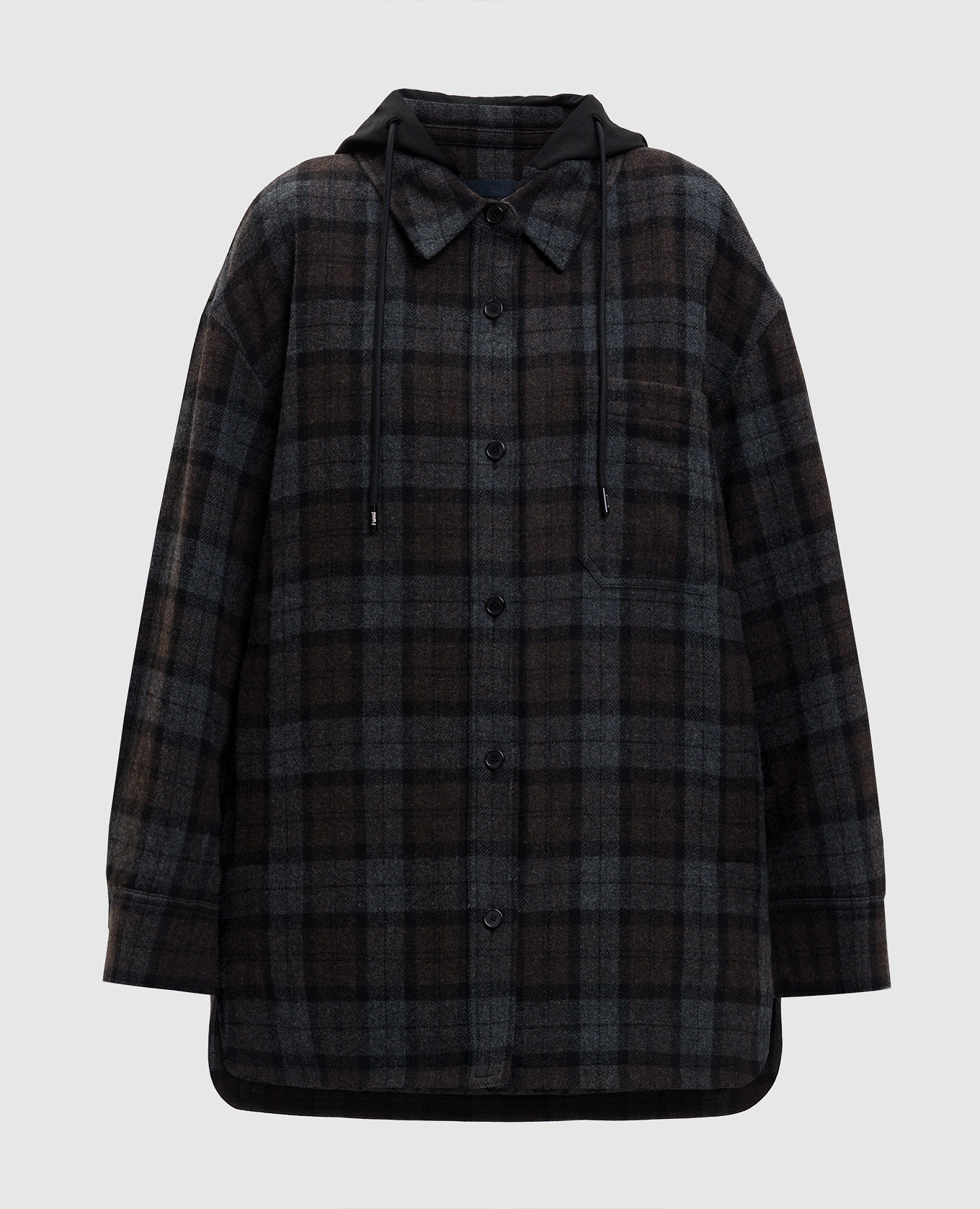 

Gray insulated jacket with wool in the form of a shirt Juun.j, Grey