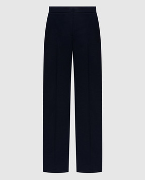 Twinset Blue wool pants with logo 252TT2127