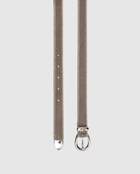 Peserico Gray suede belt with monil chain A32600C0CC769