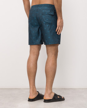 Stefano Ricci Turquoise printed swim shorts M6B6200050B65450